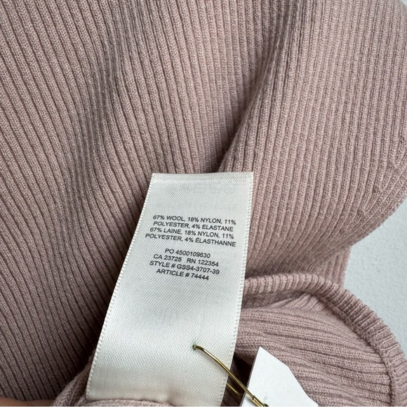 Aritzia Women's Wilfred Yacine Knit Wool Brown Beige Cut-Out Top size M - Picture 8 of 8